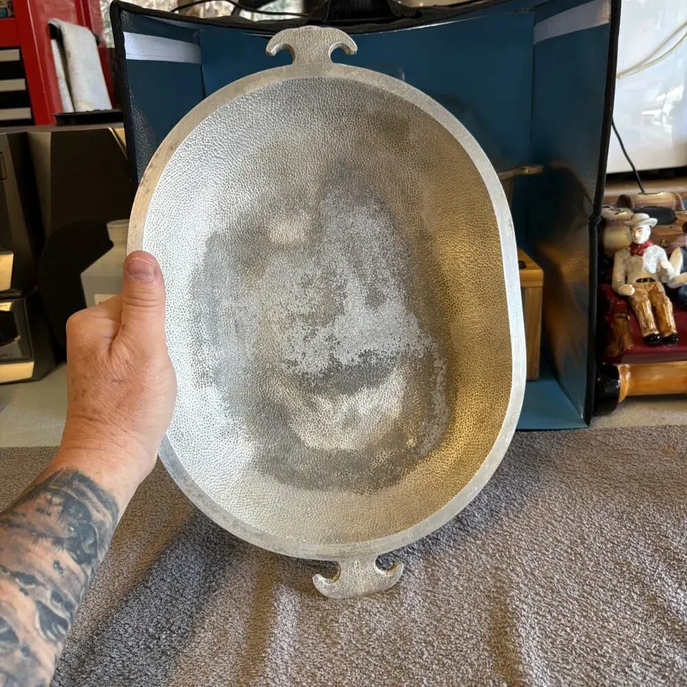 Guardian Service Vintage Cast Aluminum Oval Dutch Oven Roaster with Glass Lid